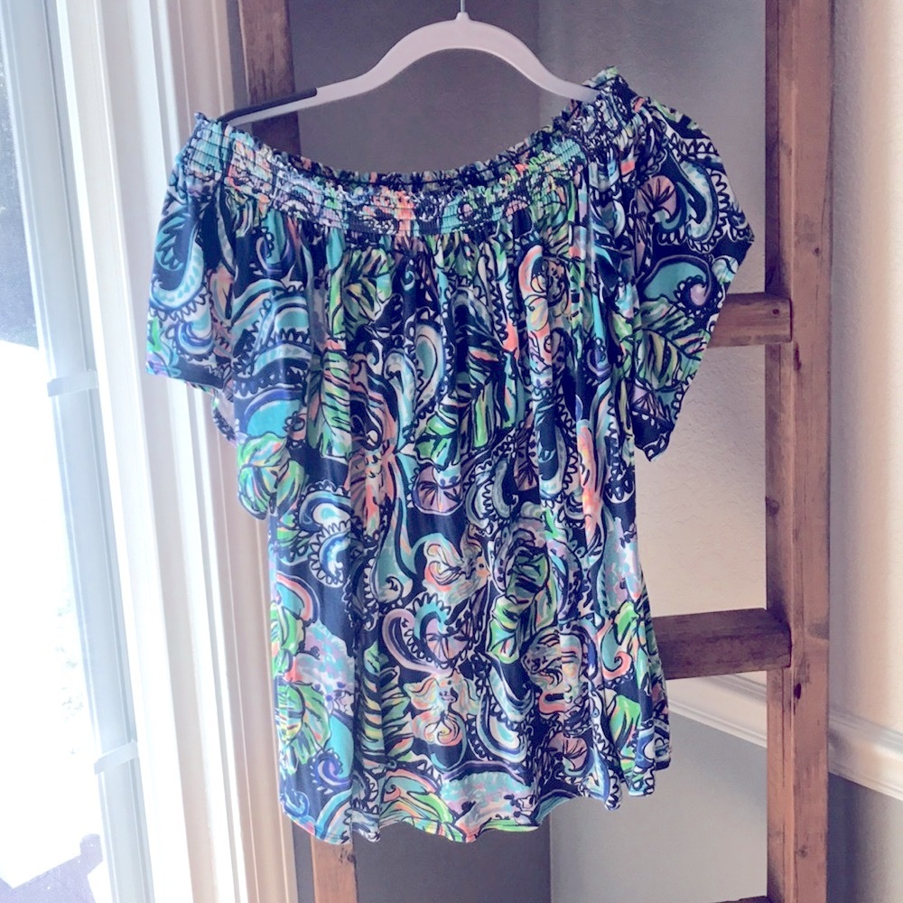 Lilly Pulitzer Hanging with Fronds Off Shoulder